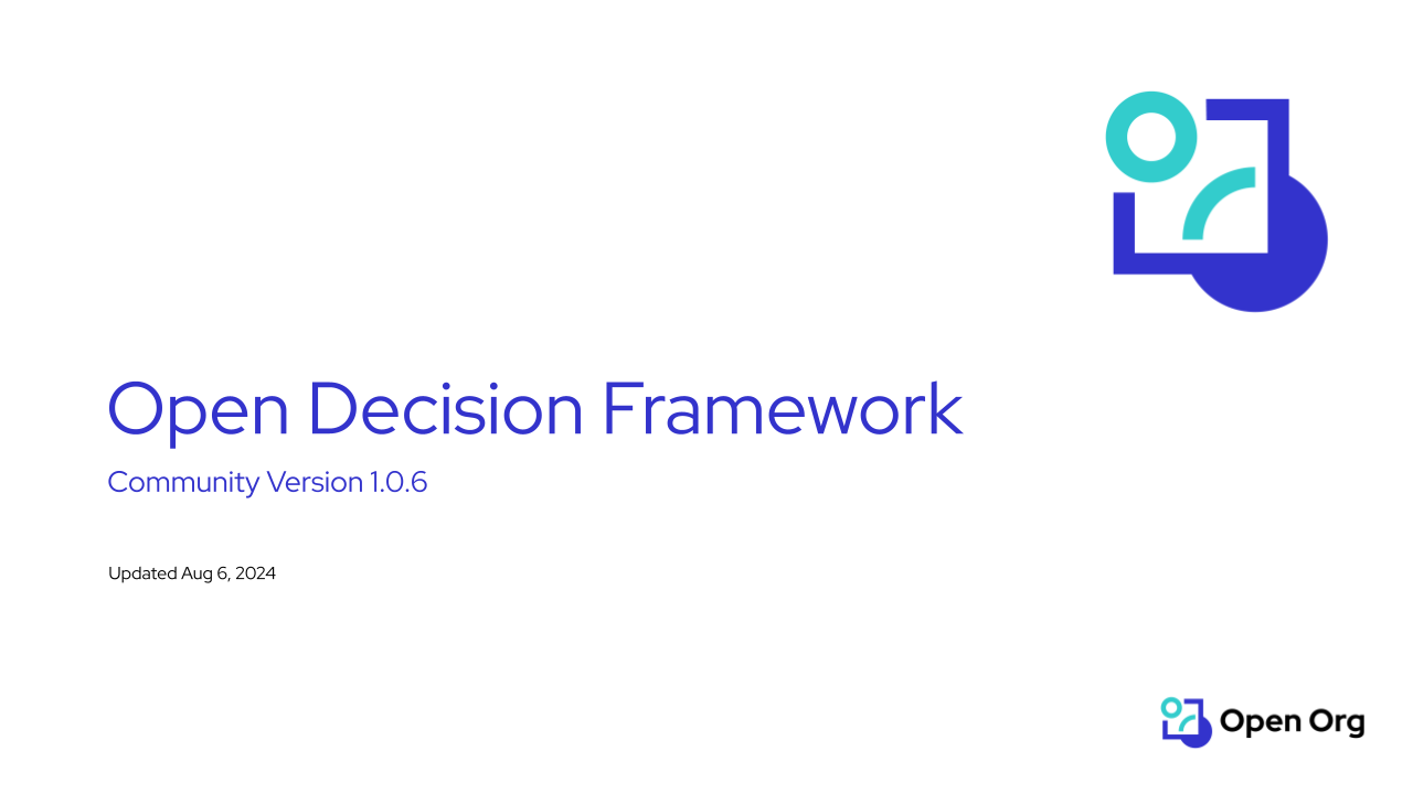 Open Decision Framework, community version 1.0.6